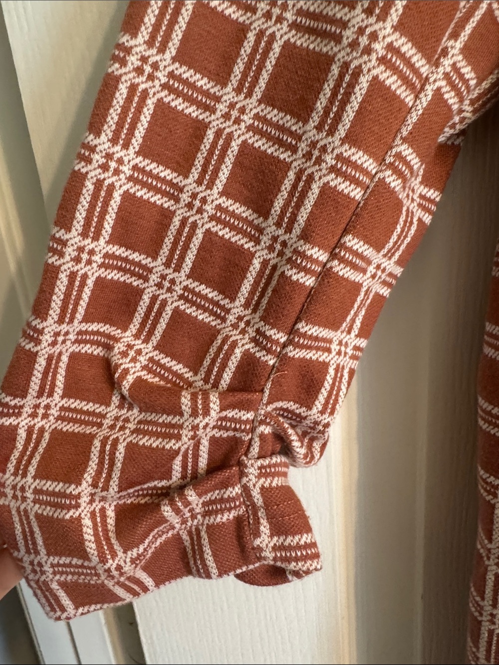 Altar'd State Rust Plaid Shawl-Collar Blazer - Picture 4 of 7